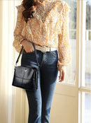 Bolsa de couro de alça transversal- Ecouer