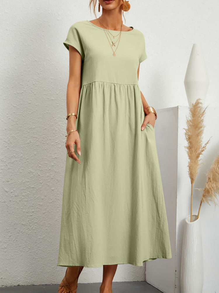 Vestido Alice  Midi e Manga Curta