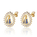 Par de Brincos Católicos - Folheado a Ouro com Zircônias