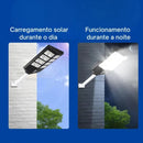 Kit 3 Luminárias LED Solar para Chácaras, Quintal, Comércio e Ruas - Parede ou Poste