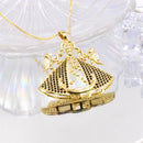 COLAR APARECIDA EM OURO E ZIRCÔNIAS