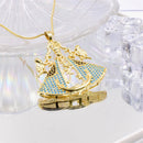 COLAR APARECIDA EM OURO E ZIRCÔNIAS