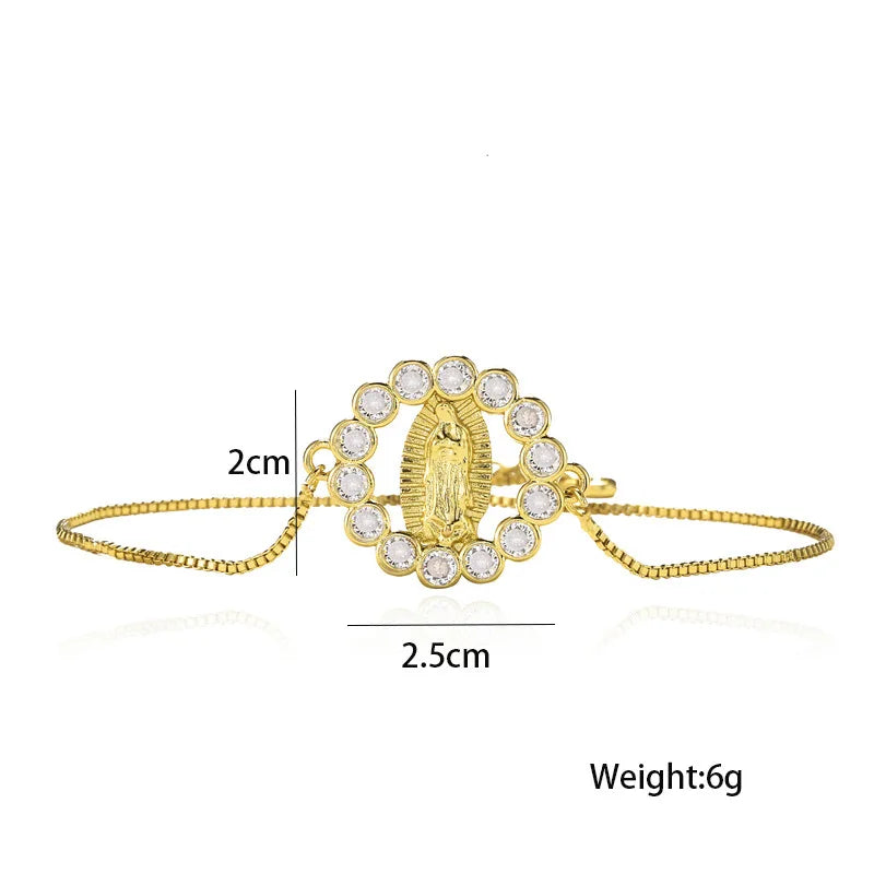Bracelete Virgem Maria - Folheado a ouro