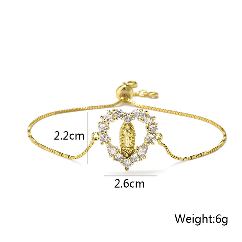 Bracelete Virgem Maria - Folheado a ouro