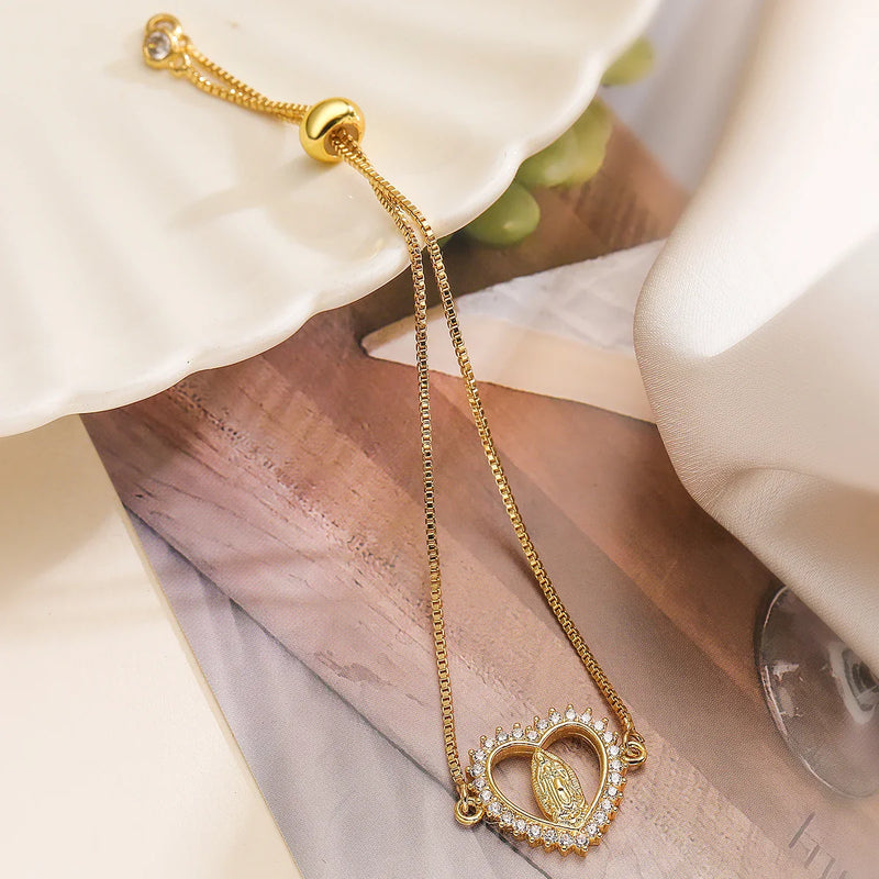 Bracelete Virgem Maria - Folheado a ouro