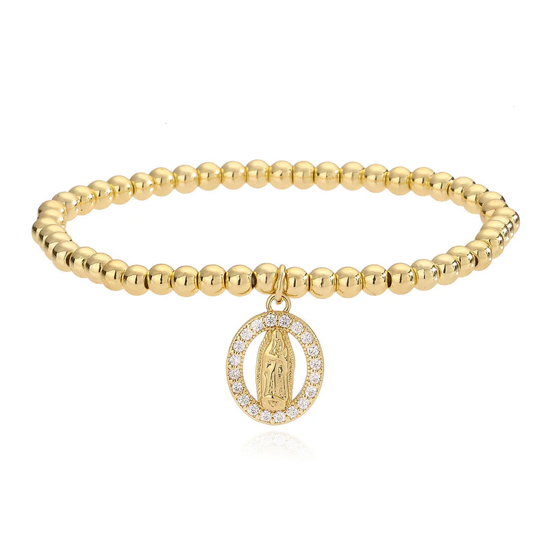 Bracelete Virgem Maria - Folheado a ouro