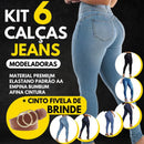 Kit 3 Calças Jeans Modeladoras + Cinto Fivela Argola Dupla de Brinde