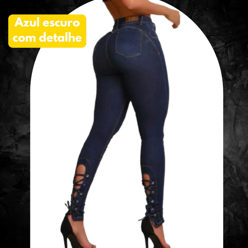 Kit 3 Calças Jeans Modeladoras + Cinto Fivela Argola Dupla de Brinde