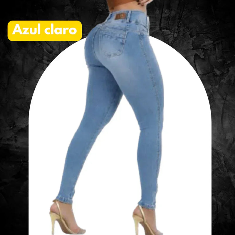 Kit 3 Calças Jeans Modeladoras + Cinto Fivela Argola Dupla de Brinde