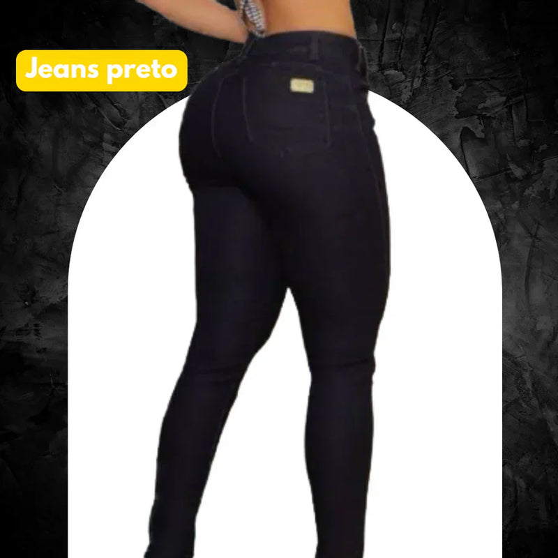 Kit 3 Calças Jeans Modeladoras + Cinto Fivela Argola Dupla de Brinde