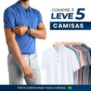 Kit de 5 Camisas Polo Algodão Egípcio (PAGUE 3 LEVE 5 + BRINDE)